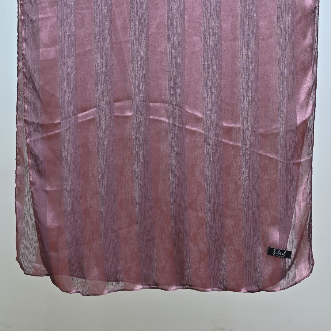 Nayab — Light Purple Jacquard Stripe Silk Hijab | Designer Silk Hijab Pakistan