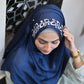 Aarzu + Almas — Navy & Silver Designer Hijab Pack of 2 | Save PKR 500