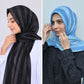 Black & Sky Blue Striped Silk Hijab Pack of 2 | Save PKR 500