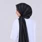 Shab — Black Tonal Stripe Silk Hijab | Luxury Black Silk Hijab Pakistan
