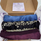 The Sabrah Signature Three — Black Kora + Royal Blue Ombré + Plum Stripe | Pack of 3 | Save PKR 700 | Designer Hijab Bundle Pakistan