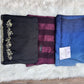 The Sabrah Signature Three — Black Kora + Royal Blue Ombré + Plum Stripe | Pack of 3 | Save PKR 700 | Designer Hijab Bundle Pakistan
