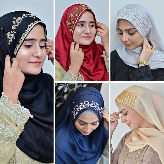 The Complete Wardrobe — All 5 Designer Hijabs | Pack of 5 | Save PKR 2,000 + Free Delivery