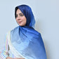Nilofar — Ivory to Royal Blue Ombré Silk Hijab | Designer Silk Hijab Pakistan