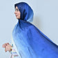 Nilofar — Ivory to Royal Blue Ombré Silk Hijab | Designer Silk Hijab Pakistan