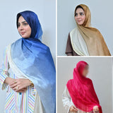 The Bold & Balanced Trio — Nilofar Royal Blue + Fajar Camel Ombré + Cherry Red Organza | Pack of 3 | Save PKR 455
