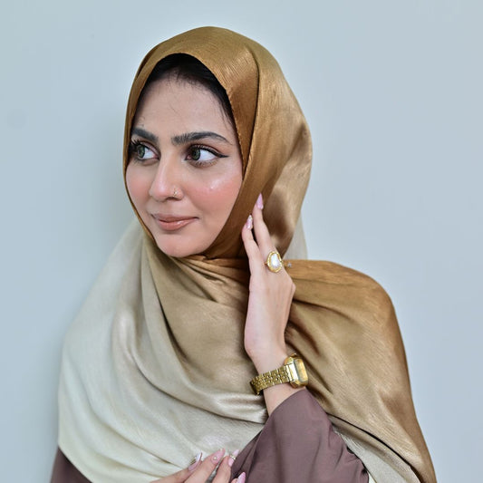 Fajar + Sabz — White Camel & Sage Green Ombré Silk Pack of 2 | Save PKR 400