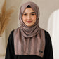 Khaki — Rose Taupe Jacquard Stripe Silk Hijab | Neutral Luxury Hijab Pakistan