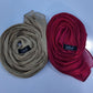 Caramel Brown + Cherry Red — Warm & Festive Organza Silk Hijab Pack of 2 | Save PKR 400