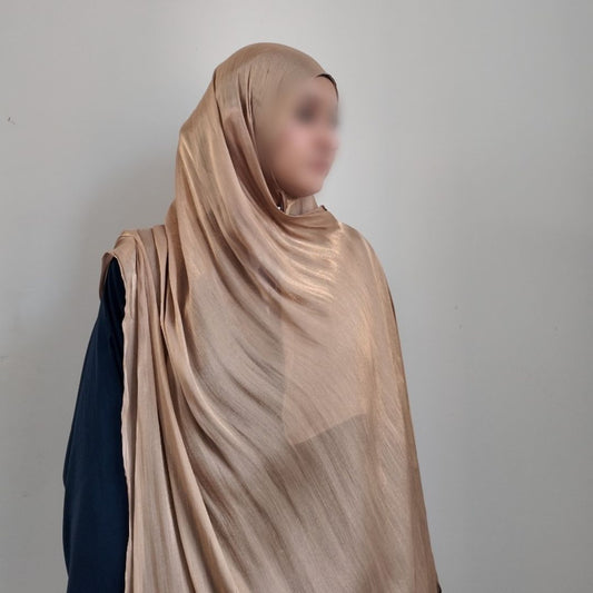 Caramel Brown — Warm Toffee Neutral Organza Silk Hijab | Elegant Hijab Pakistan