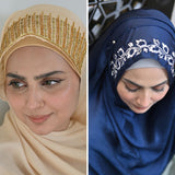Aarzu + Mehr — Navy & Gold Designer Hijab Pack of 2 | Save PKR 500