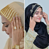 Mehr + Nazneen — Gold & Black Designer Hijab Pack of 2 | Save PKR 500