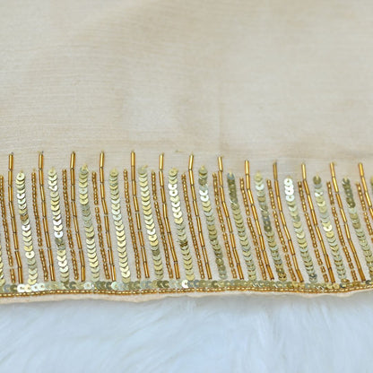 Mehr — Gold Handwork Crinkle Silk Hijab | Designer Hijab Pakistan