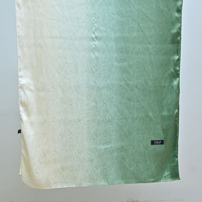 Sabz — Ivory to Sage Green Ombré Silk Hijab | Designer Silk Scarf Pakistan