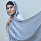 White, Grey & Skin Striped Silk Hijab Pack of 3 | Save PKR 700