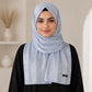 Barf — Silver Grey Jacquard Stripe Silk Hijab | Minimalist Luxury Silk Scarf Pakistan