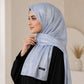 Barf — Silver Grey Jacquard Stripe Silk Hijab | Minimalist Luxury Silk Scarf Pakistan