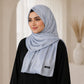 Barf — Silver Grey Jacquard Stripe Silk Hijab | Minimalist Luxury Silk Scarf Pakistan
