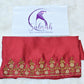 Gulrukh — Pearl & Gold Floral Handwork Crinkle Silk Hijab | Designer Scarf Pakistan