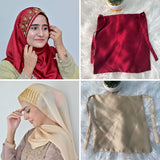 Gulrukh + Mehr with Naqab — Red & Ivory Goldwork Designer Hijab Pack of 2 | Save PKR 500