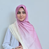Lilac — Dusty Rose to Ivory Ombré Silk Hijab | Luxury Silk Hijab Pakistan