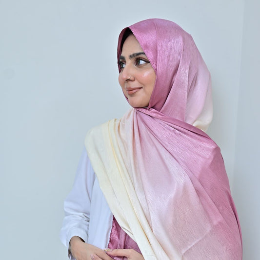 Zinc + Lilac — Blush Teal & Mauve Rose Ombré Silk Pack of 2 | Save PKR 400