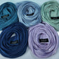 Lilac Love, Royal Blue, Mint Green, Silver Grey & Zinc — Cool, Soft & Modern Organza Silk Hijab Pack of 5 | Save PKR 1,150 + Free Delivery