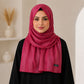 Aatish — Maroon Tonal Stripe Silk Hijab | Luxury Silk Hijab for Weddings Pakistan