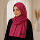 Maroon & Champagne Striped Silk Hijab Pack of 2 | Save PKR 300