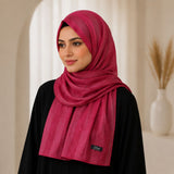 Aatish — Maroon Tonal Stripe Silk Hijab | Luxury Silk Hijab for Weddings Pakistan