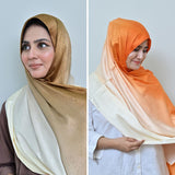 Narangi + Fajar — Terracotta & White Camel Ombré Silk Pack of 2 | Save PKR 400