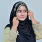 Nazneen — Kora Goldwork Floral Vine Crinkle Silk Hijab | Handcrafted Luxury Hijab Pakistan