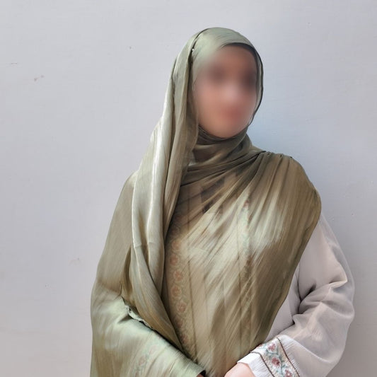 Olive Green — Calm Earthy Everyday Organza Silk Hijab | Luxury Organza Silk Hijab Pakistan