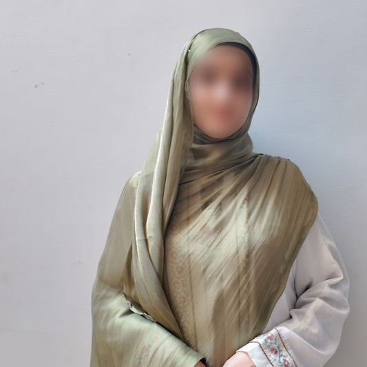 Olive Green — Calm Earthy Everyday Organza Silk Hijab | Luxury Organza Silk Hijab Pakistan