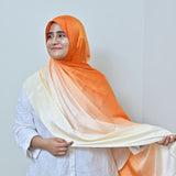 Narangi — Ivory to Terracotta Ombré Silk Hijab | Bold Silk Hijab Pakistan