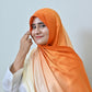 Narangi — Ivory to Terracotta Ombré Silk Hijab | Bold Silk Hijab Pakistan
