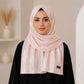 Bahar — Peach Jacquard Stripe Silk Hijab | Bridal Silk Scarf Pakistan
