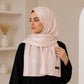 Bahar — Peach Jacquard Stripe Silk Hijab | Bridal Silk Scarf Pakistan