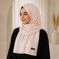 Bahar — Peach Jacquard Stripe Silk Hijab | Bridal Silk Scarf Pakistan