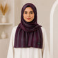 Jawhar — Plum Tonal Stripe Silk Hijab | Bold Designer Hijab Pakistan