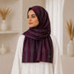 Jawhar — Plum Tonal Stripe Silk Hijab | Bold Designer Hijab Pakistan
