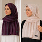 Plum & Champagne Striped Silk Hijab Pack of 2 | Save PKR 300