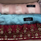The Wedding Season Edit — Red Pearl Embroidery + Blush Teal Ombré + Peach Stripe | Pack of 3 | Save PKR 700 | Wedding Hijab Set Pakistan