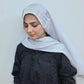 Almas — Silver Handwork Crinkle Silk Hijab | Luxury Designer Hijab Pakistan