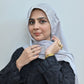 Almas — Silver Handwork Crinkle Silk Hijab | Luxury Designer Hijab Pakistan