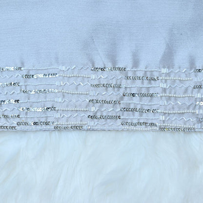 Almas — Silver Handwork Crinkle Silk Hijab | Luxury Designer Hijab Pakistan