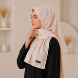 Rimal — Champagne Jacquard Stripe Silk Hijab | Designer Silk Hijab Pakistan