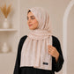 Rimal — Champagne Jacquard Stripe Silk Hijab | Designer Silk Hijab Pakistan