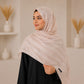 Rimal — Champagne Jacquard Stripe Silk Hijab | Designer Silk Hijab Pakistan