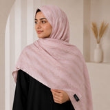 Ward — Dusty Rose Jacquard Stripe Silk Hijab | Silk Scarf for Women Pakistan